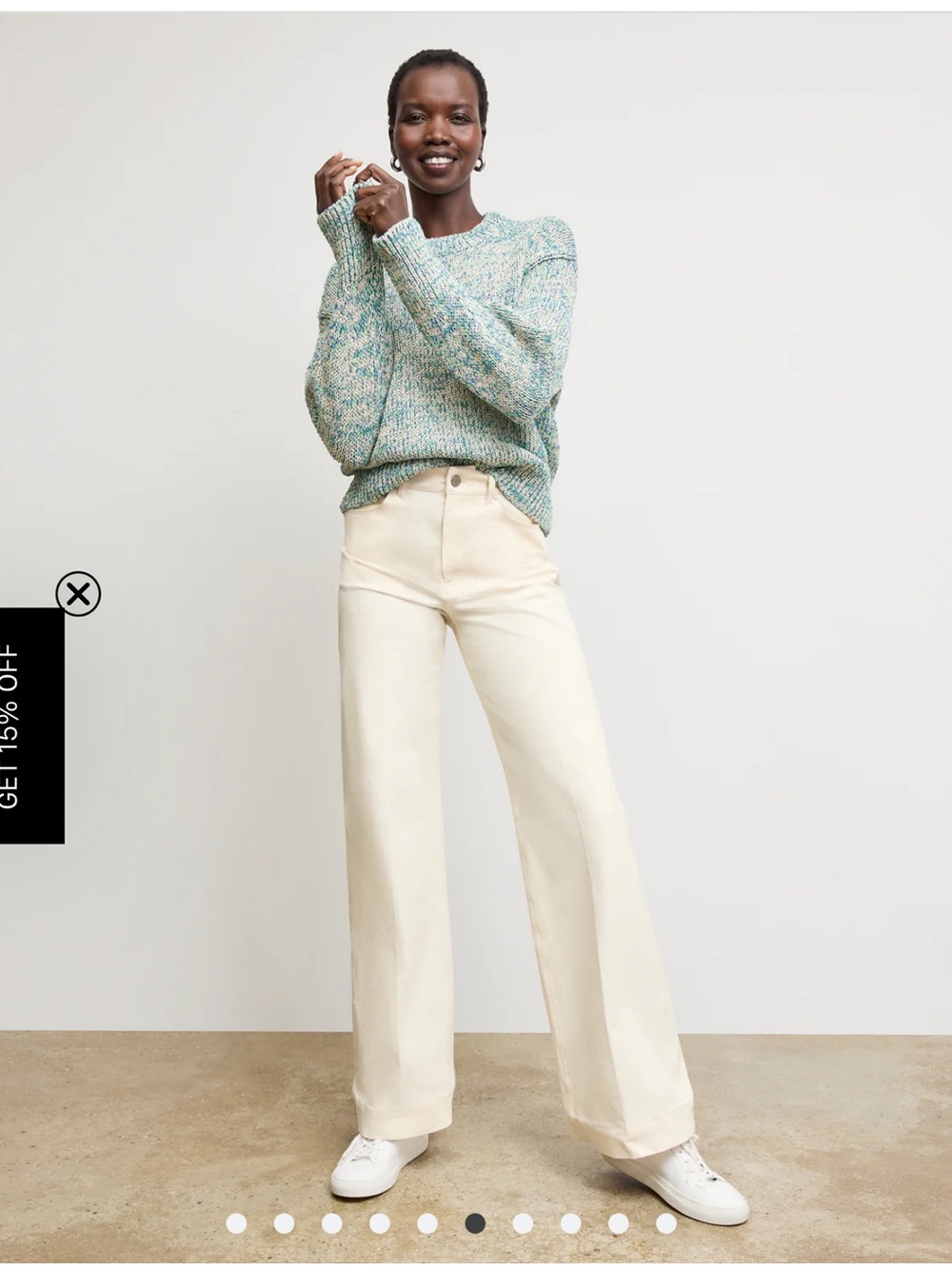Milo Wide-Leg Jeans in Cream